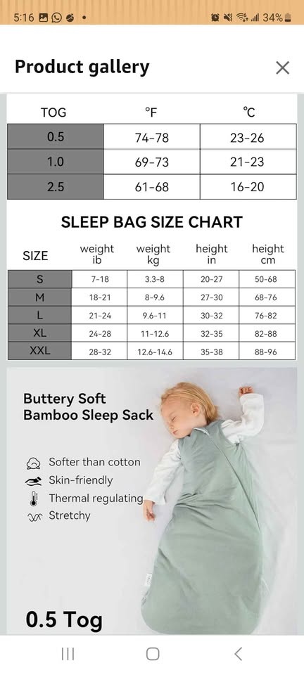 NEW BubblePanda Bamboo Sleep Sack 18-24 Months 0.5 Tog Pink - photo 5