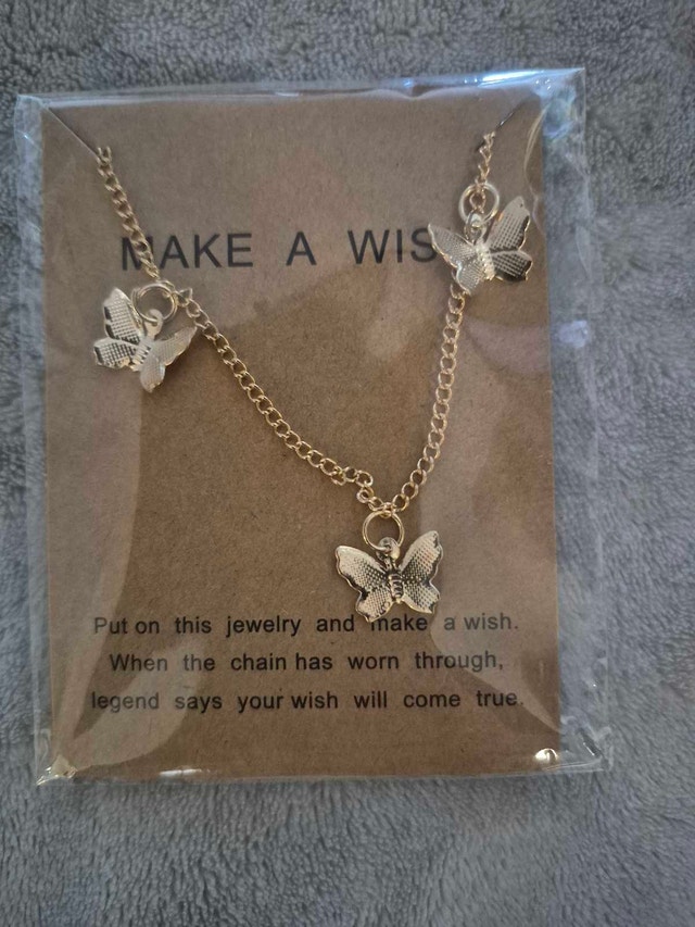 Gold-Tone Butterfly Necklace - New