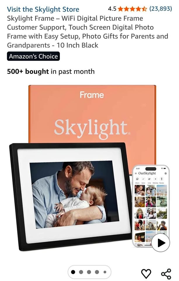 NEW- Skylight Frame WiFi Digital Picture Frame