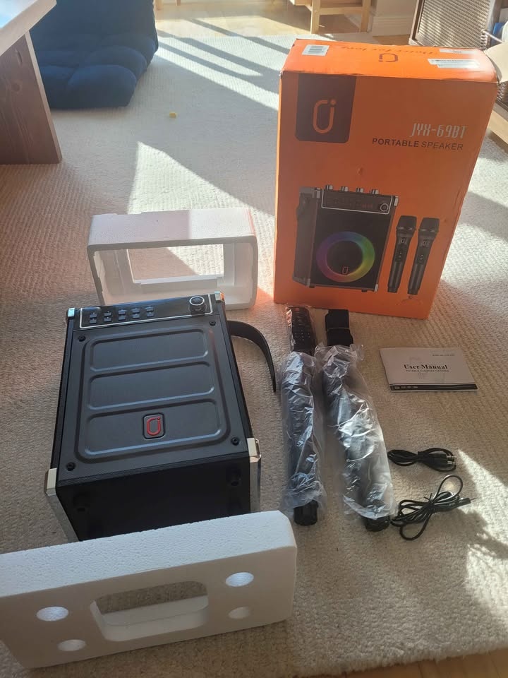 NEW-JYX Karaoke Machine with 2 Wireless Mics & Bluetooth Speaker - photo 2