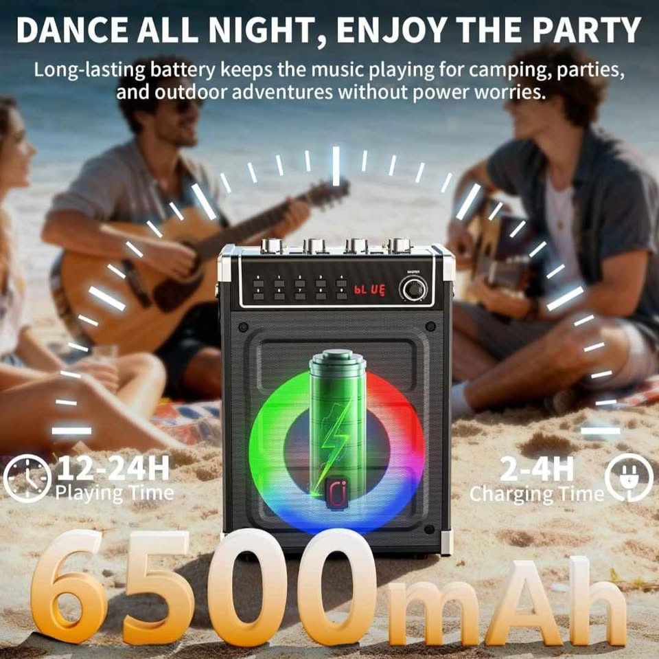 NEW-JYX Karaoke Machine with 2 Wireless Mics & Bluetooth Speaker - photo 5