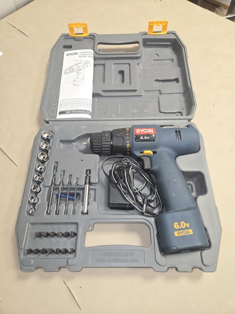 Ryobi 6v Power Drill w/case