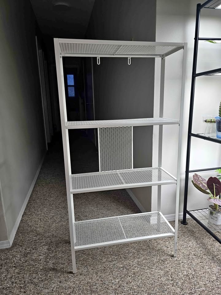 IKEA BAGGEBO shelving unit, metal/white