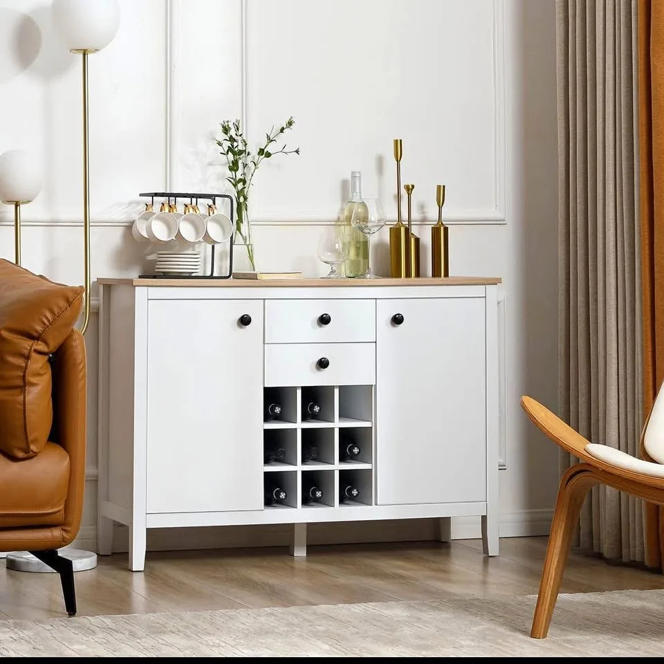 Buffet Cabinet, Rustic Kitchen Sideboard with Wine Rack thumbnail