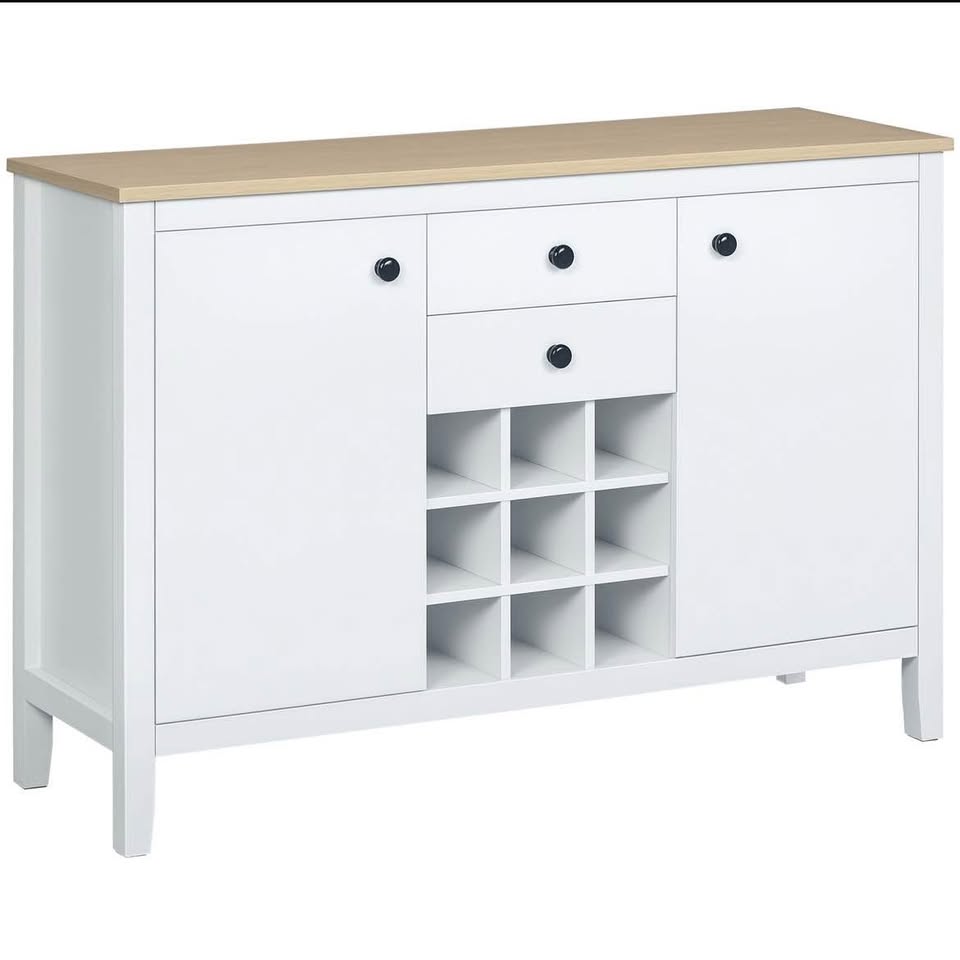 Buffet Cabinet, Rustic Kitchen Sideboard with Wine Rack - photo 2