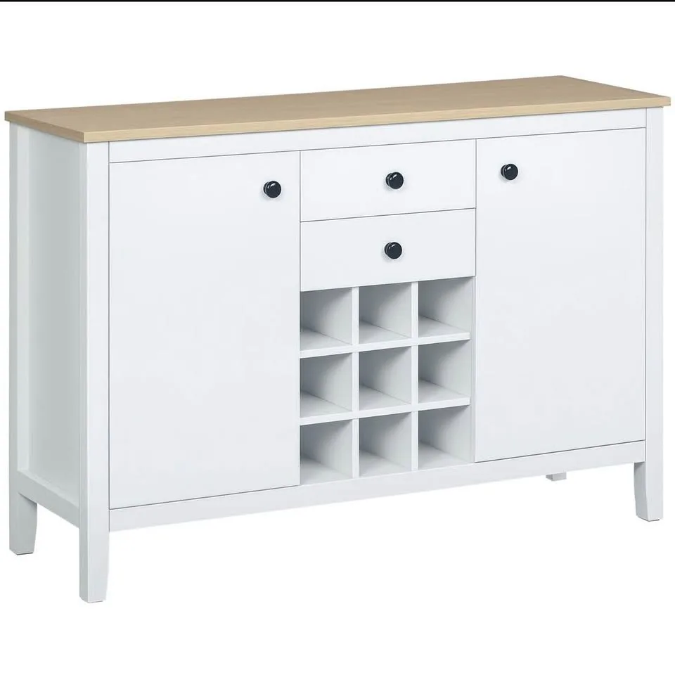 Buffet Cabinet, Rustic Kitchen Sideboard with Wine Rack image indicator(2)