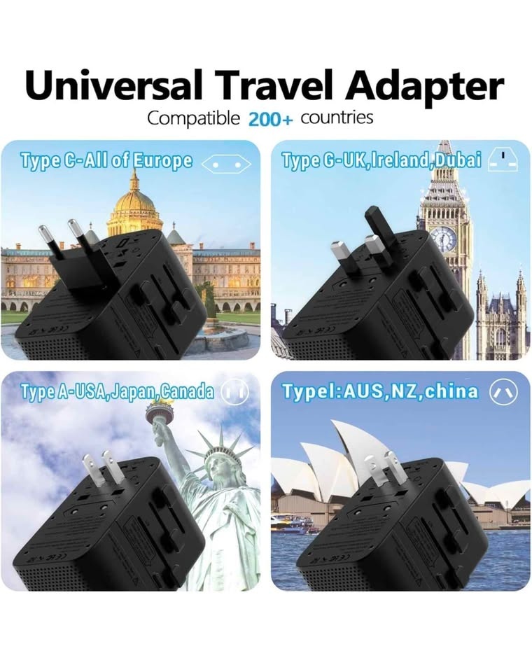 Universal Travel Adapter Voltage Converter with USB-C & USB-A - photo 2