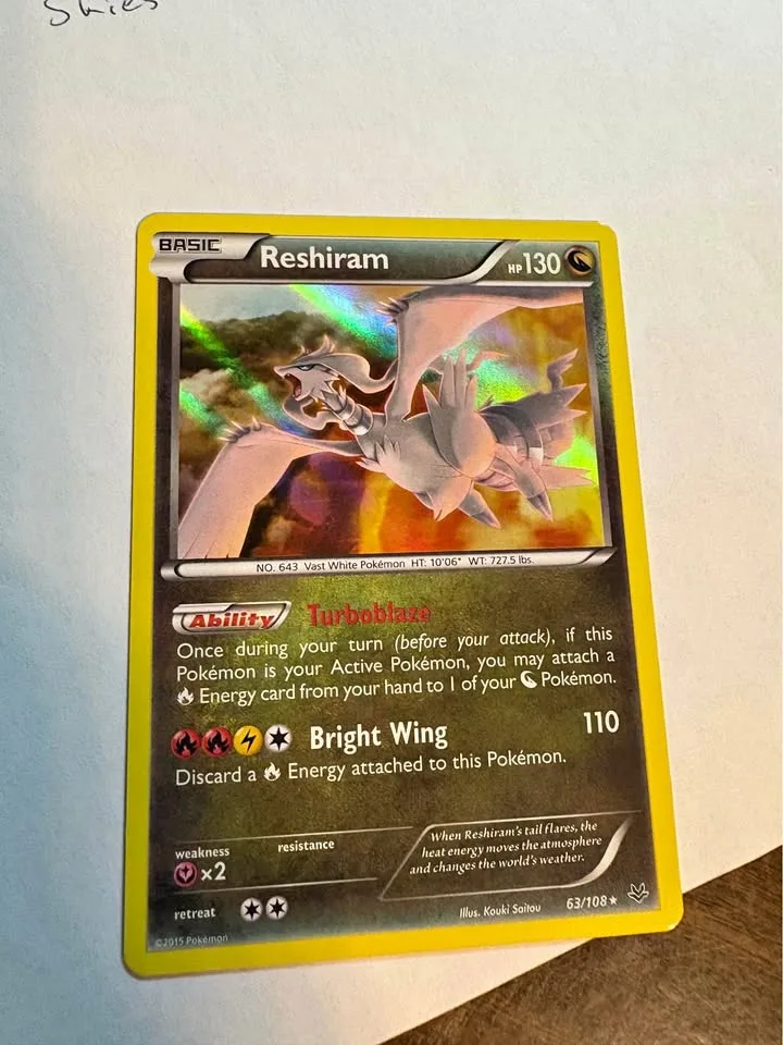 Reshiram XY Roaring skies Holo NM thumbnail