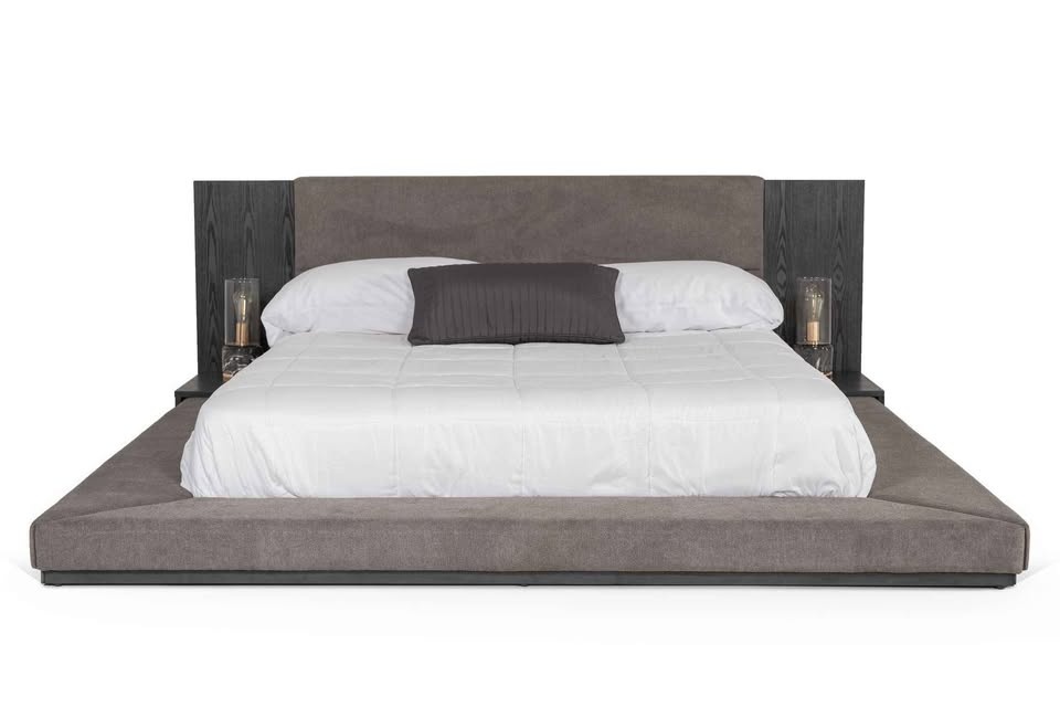 Modern Upholstered Platform Bed (Gray, Queen) - Brand New - photo 2