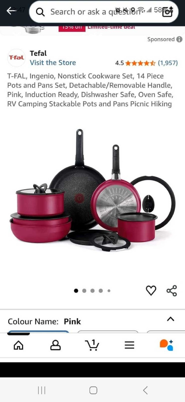Brand New Pink Tfal Ingenio Pans Set - photo 5