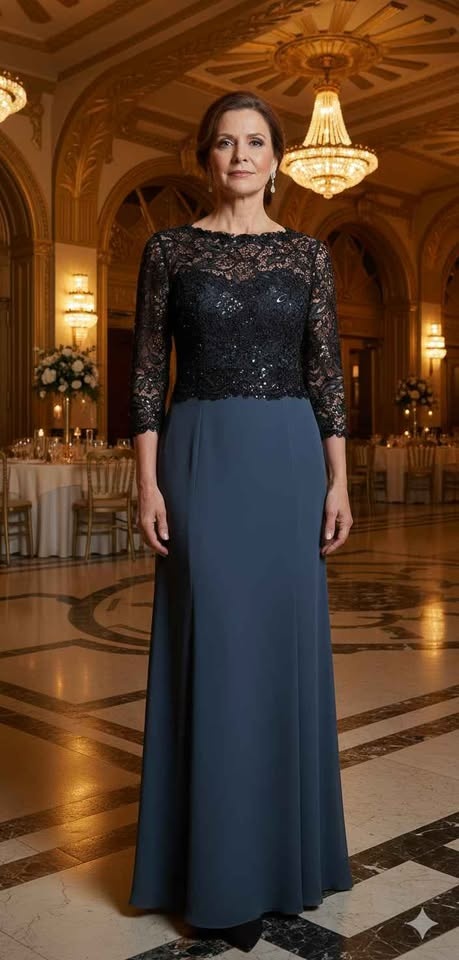 Black Lace Sequin Long Formal Dress 🏆