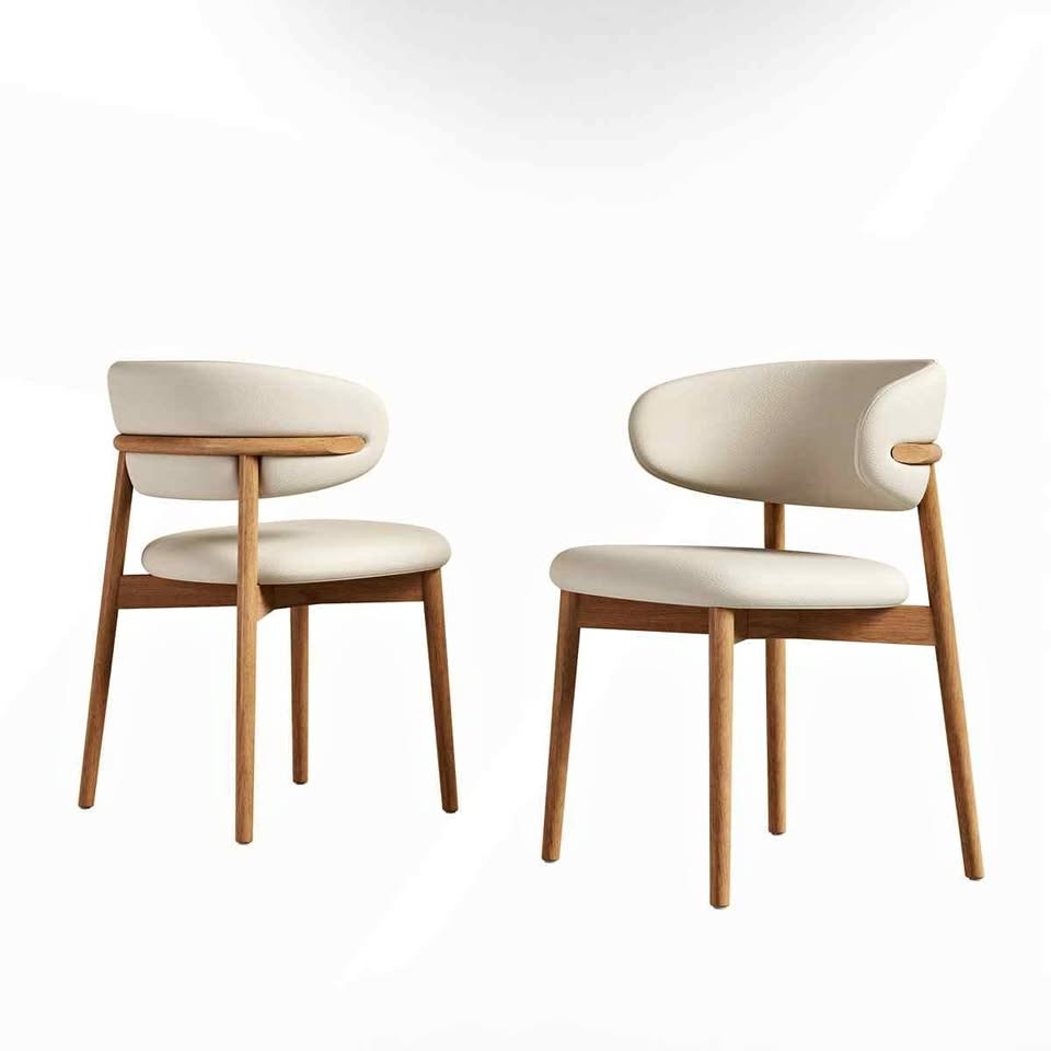 2 CORRIGAN STUDIO WOOD FEET DINING CHAIRS