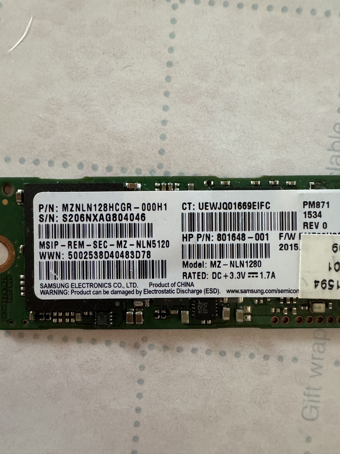 Samsung 128 GB M.2 SATA III SSDs - 12 Available - photo 2