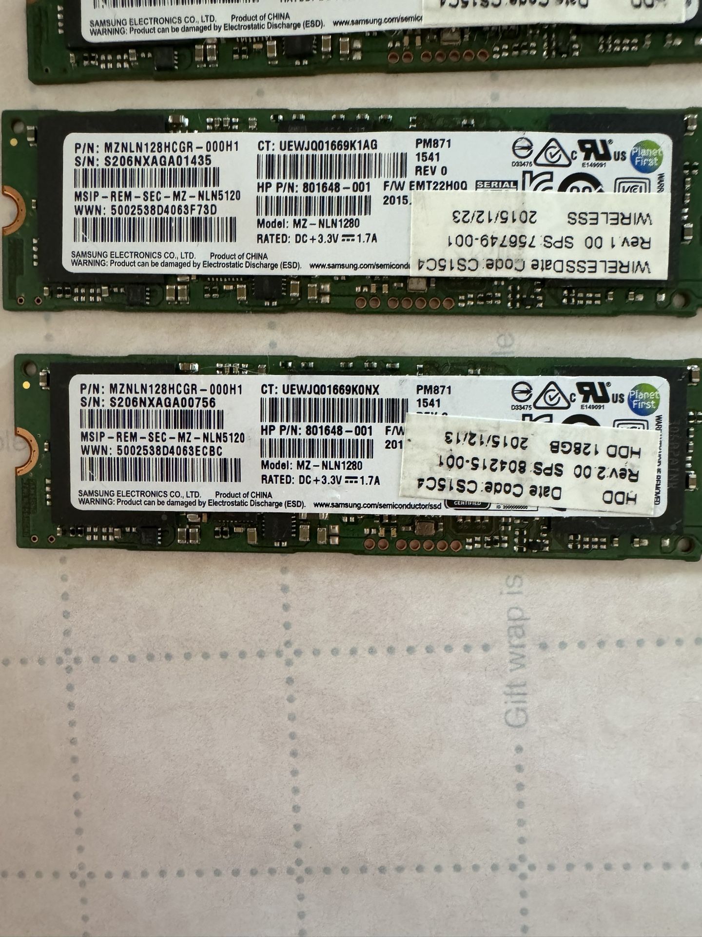 Samsung 128 GB M.2 SATA III SSDs - 12 Available - photo 3