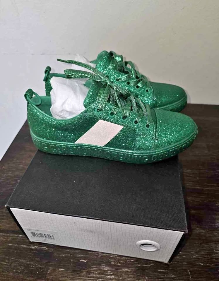 Opening Ceremony Glitter Low-top Sneakers - Green, Size 39