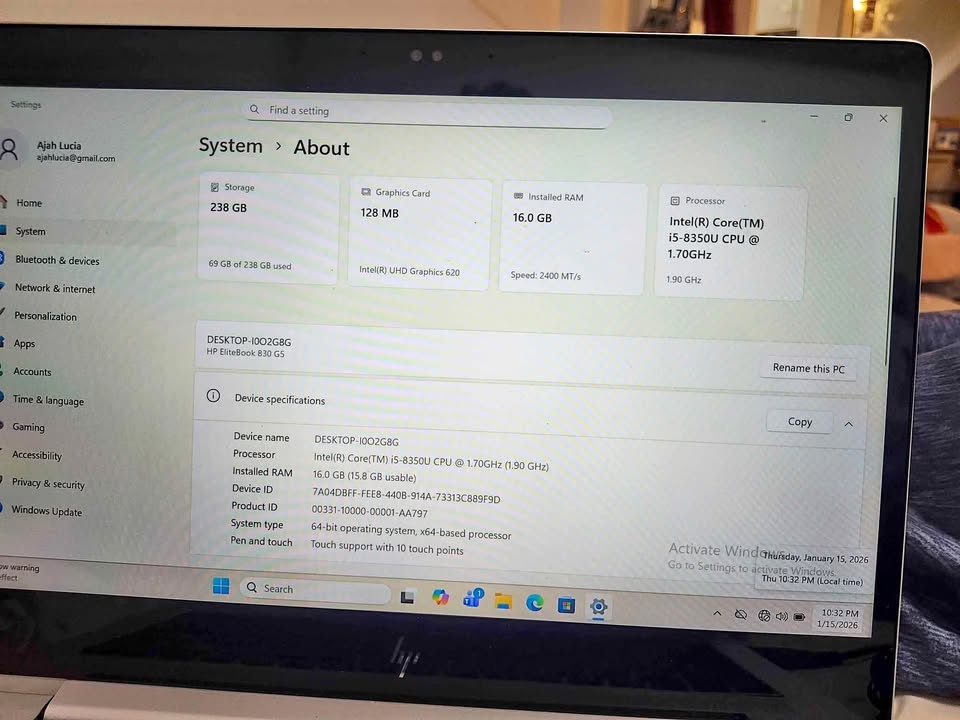 HP EliteBook 830 G5 Laptop - i5, 16GB RAM, 256GB SSD