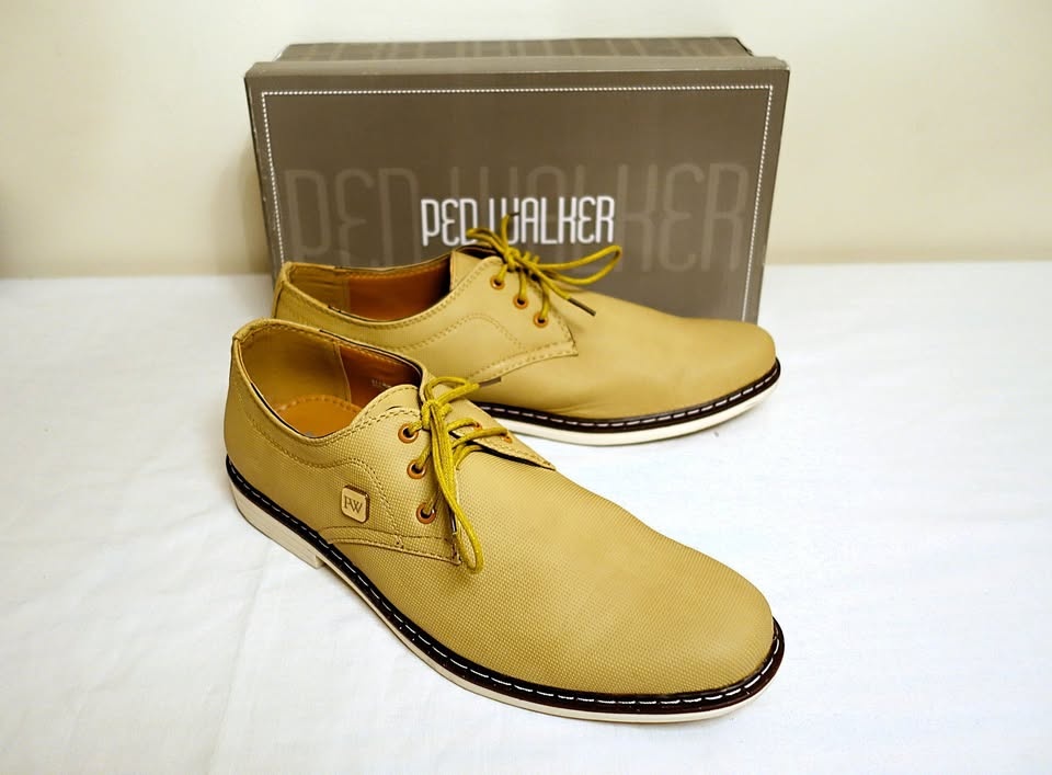 Ped Walker Mens Size 44EU/10.5-11US Beige Oxford Walking Shoes