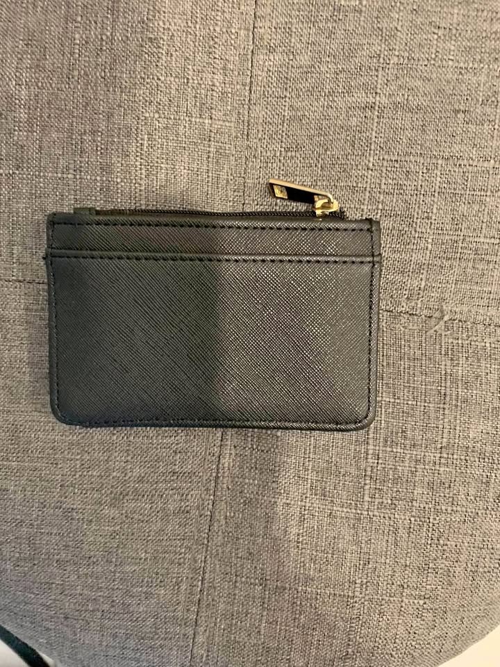 Black Card Holder with Zipper