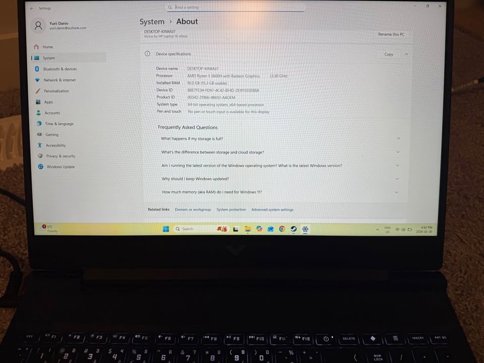 HP Victus 16 Ryzen 5 5600H & RTX3060 Laptop - photo 3
