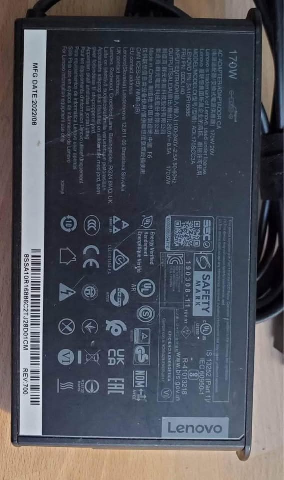 Original 170W Charger Lenovo Slim Pro 9 Adapter - photo 2