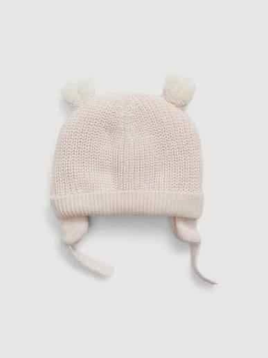 NWT GAP Baby Sherpa-Lined Bear Beanie (18-24mo, Pink)