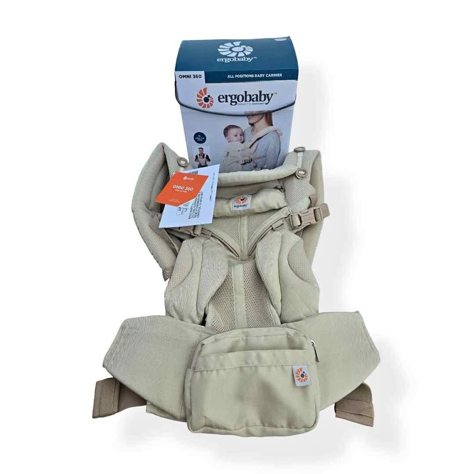 BNIB Ergobaby OMNI 360 Cool Air Mesh Rare Beige Natural Weave