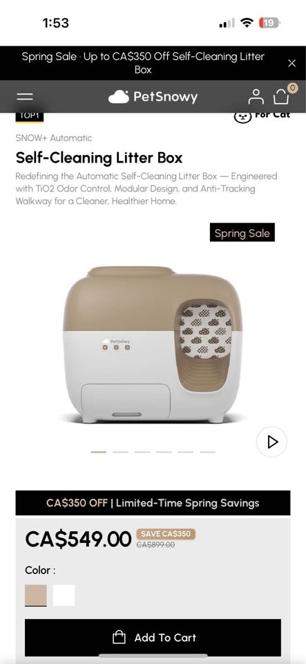 Petsnowy cat automatic litter box - photo 2
