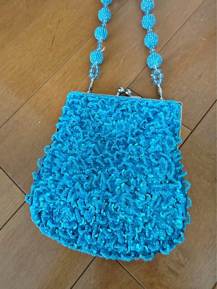 Sequin Beaded Purse TURQUOISE