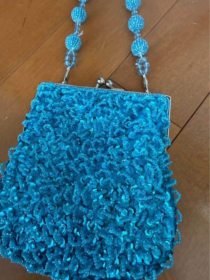 Sequin Beaded Purse TURQUOISE - photo 2