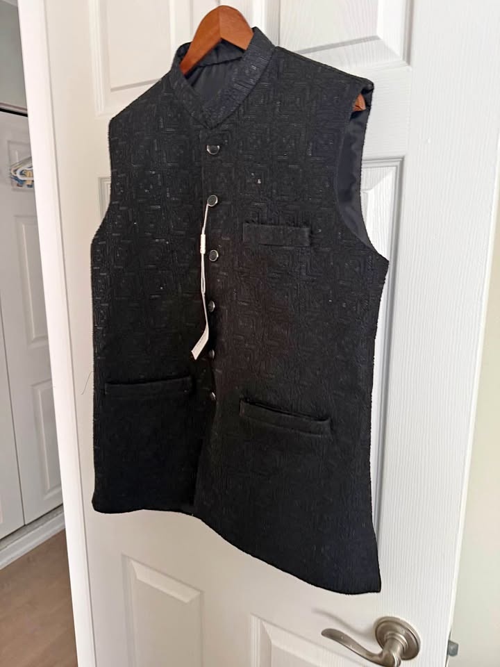 Men’s Indian Waistcoat Black new