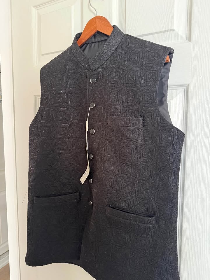Men’s Indian Waistcoat Black new - photo 3