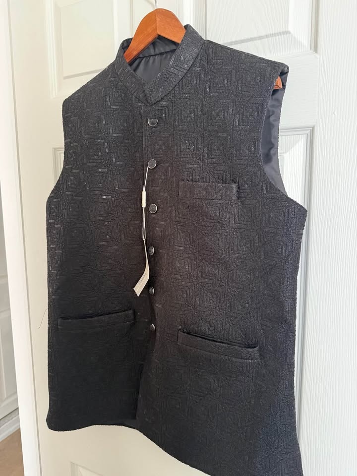 Men’s Indian Waistcoat Black new - photo 4