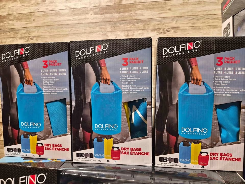 Brand New Dolfino 3 pc Dry Bags 8, 4, 2 Liter