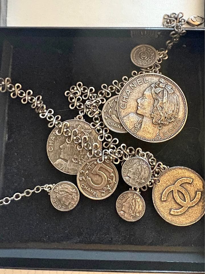 Chanel Vintage Belt Chain Necklace Coin Coco Mark