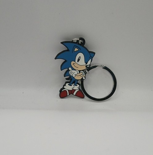 Sonic The Hedgehog Keychain Metal & Enamel Almost 2 Inches Tall