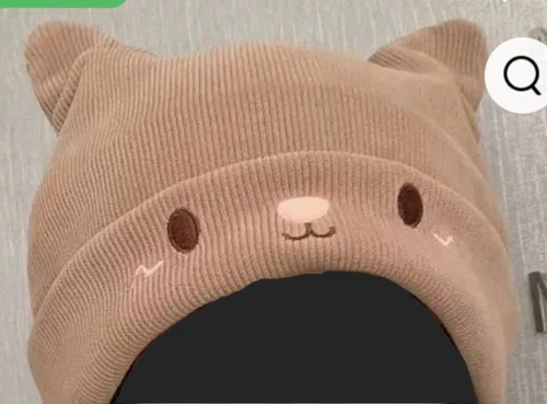 Winter Cartoon Teddy Bear Solid Brown Beanie Hat