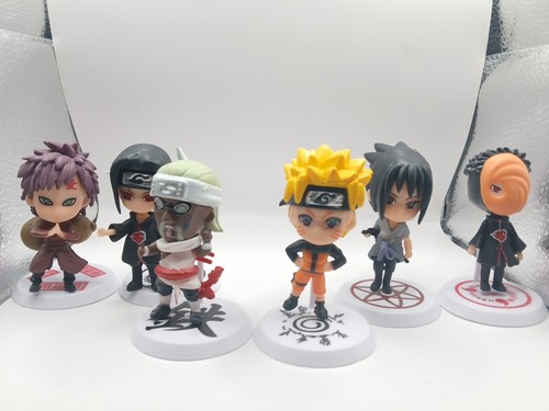 6pcs Anime Naruto Mini Figures (Itachi, Gaara, Sasuke)