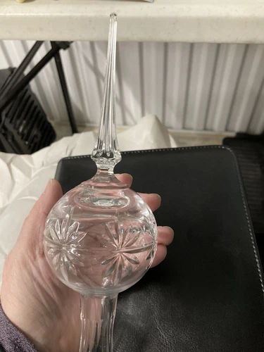 Crystal Christmas Tree Topper Glass 9 1/2 Inches Tall - photo 2