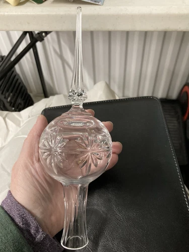 Crystal Christmas Tree Topper Glass 9 1/2 Inches Tall - photo 3