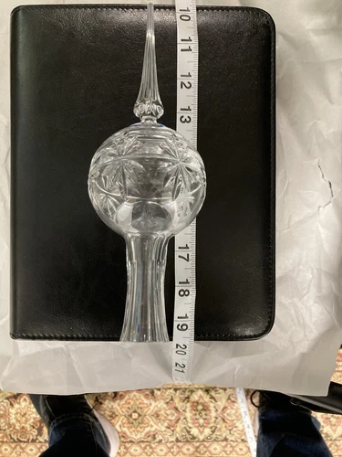 Crystal Christmas Tree Topper Glass 9 1/2 Inches Tall - photo 4
