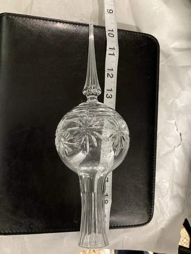 Crystal Christmas Tree Topper Glass 9 1/2 Inches Tall - photo 5