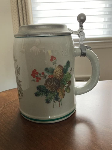 Vintage W. Germany Wandertag Ceramic Beer Stein Pheasant - photo 3