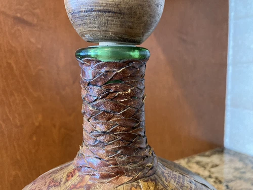 Vintage Italian World Map Leather Decanter - photo 2
