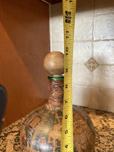 Vintage Italian World Map Leather Decanter - photo 3