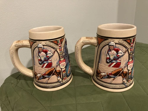 1992 Budweiser US Olympic Team Beer Stein Mugs - Set of 2
