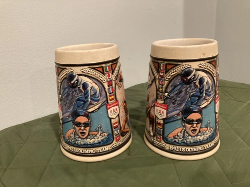 1992 Budweiser US Olympic Team Beer Stein Mugs - Set of 2 - photo 2