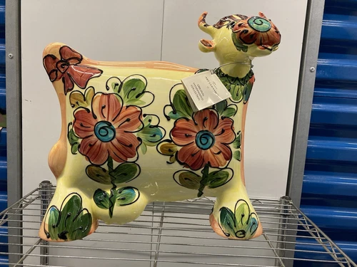 Vintage Anatoly Turov Hand-Painted Ceramic Cow Figurine - photo 2