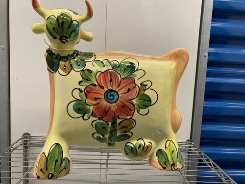 Vintage Anatoly Turov Hand-Painted Ceramic Cow Figurine - photo 3