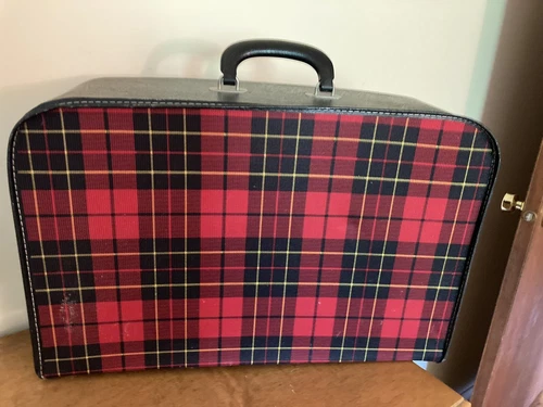 Vintage Black Tartan Plaid Softshell Luggage - photo 3