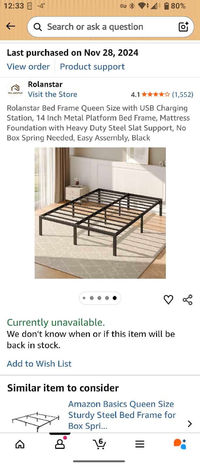 Rolanstar Queen Bed Frame w/ USB Charging Station - photo 4